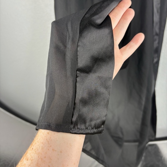 NWT Boohoo Essentials Satin Tie Beach Sarong Black - Picture 3 of 11